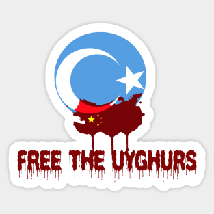 FREE THE UYGHURS SHIRT. Sticker
